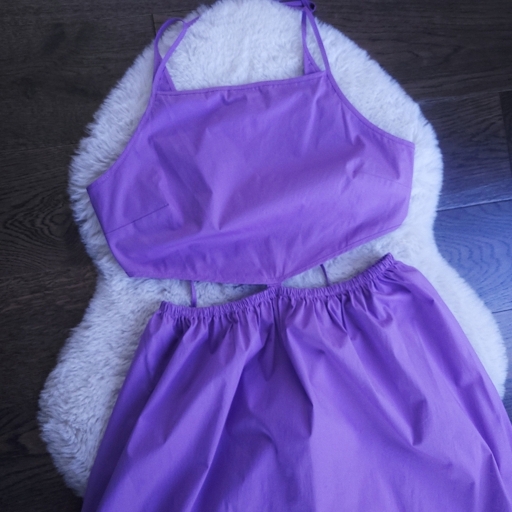 STAUD Myla Amethyst Cut Out Cotton Poplin Maxi Dress - Picture 4 of 15